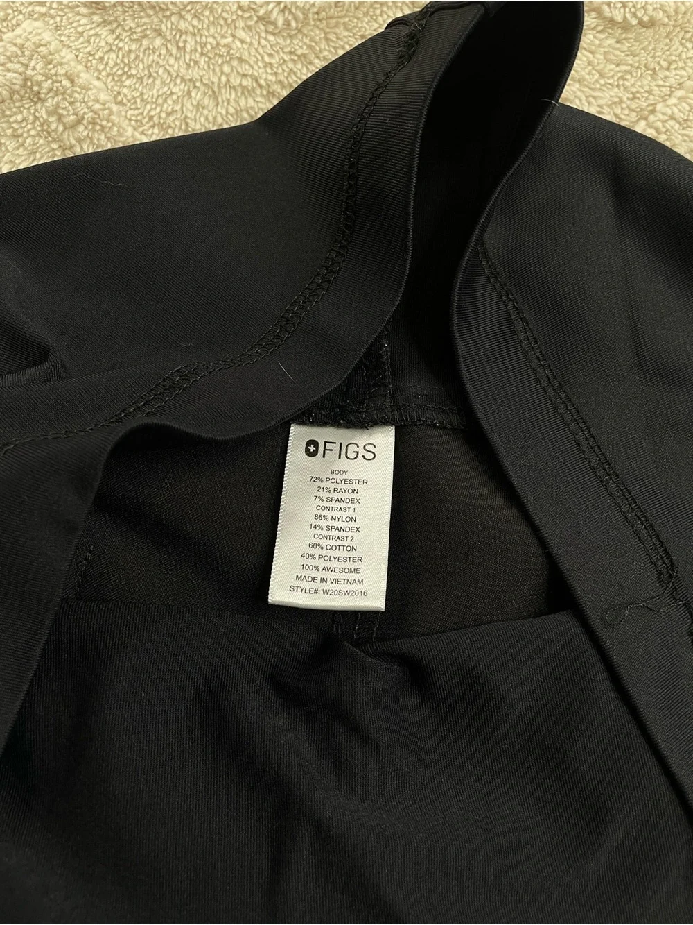 Figs Black Maternity Jogger Pants w/ Stretch Panel ~ Size Large‎ ~ Medical Staff